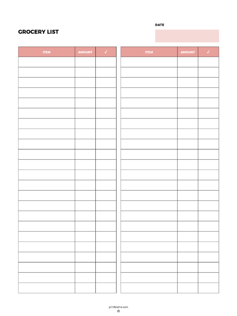 Grocery List Printable - Grocery List Printable PrintBlame Version 2 1 ...
