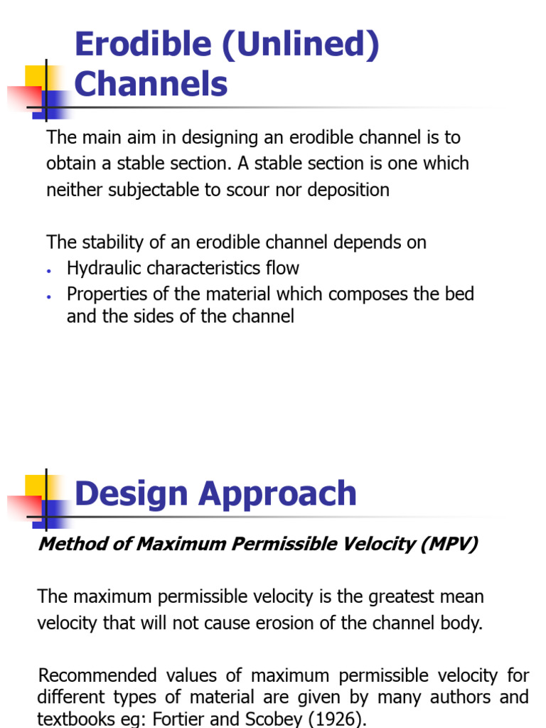 Erodible Channel Design Guidelines | PDF | Erosion | Earth Sciences