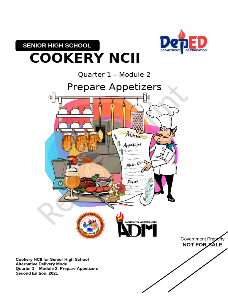 Cookery NCII: Appetizer Preparation Module | PDF | Hors D'oeuvre | Pickling