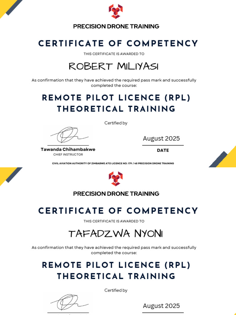 Tawanda Chihambakwe RPL Certificate | PDF