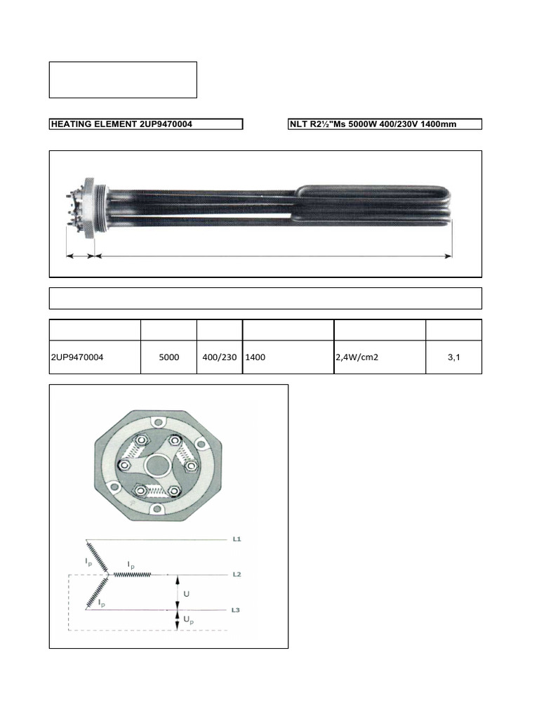 5000W Heating Element Specification | PDF