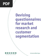 Download Devising Questionnaire for Market Research and Customer Segmentation by evrenzz SN9328567 doc pdf
