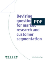 Devising Questionnaire For Market Research and Customer Segmentation