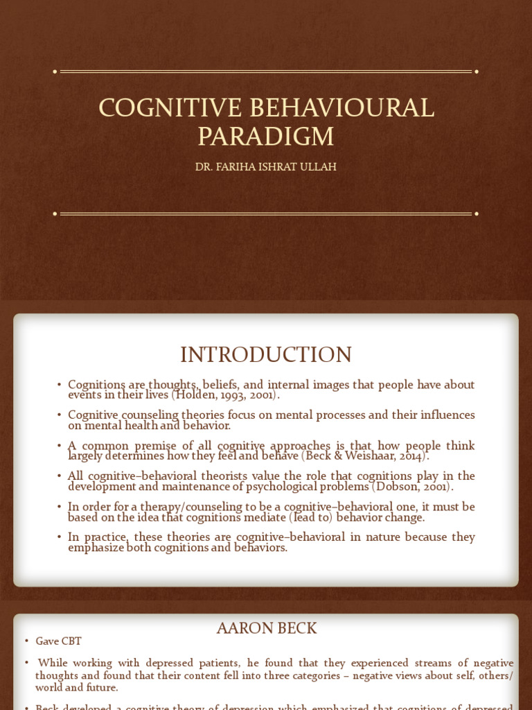Cognitive Behavioral Therapy Overview | PDF | Cognitive Behavioral ...