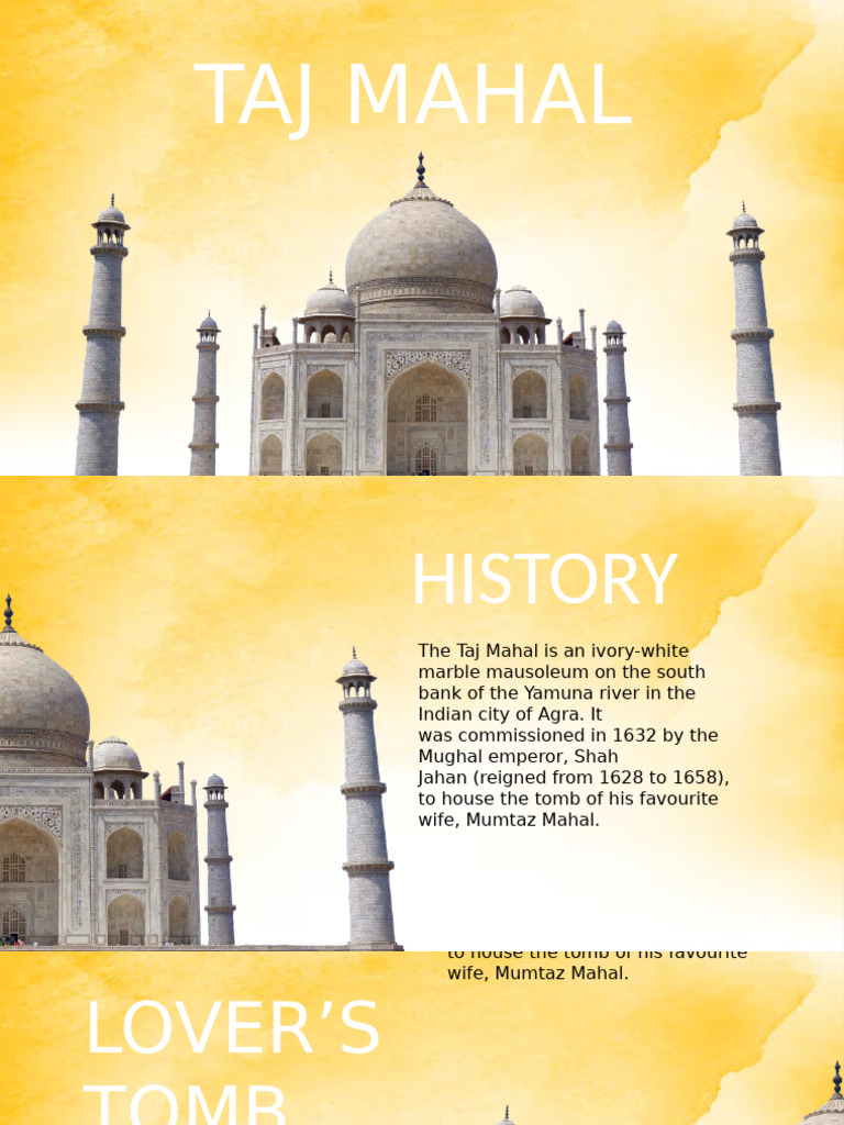 Taj Mahal: History and Significance | PDF