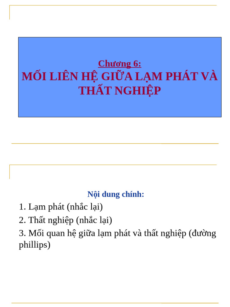 6. Chương 6. Lạm phát và thất nghiệp D23 | PDF