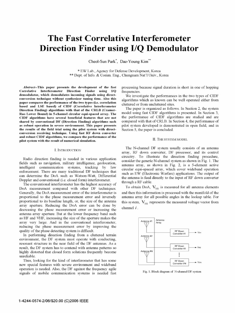 Fast Correlative Interferometer DF System | PDF | Antenna (Radio ...