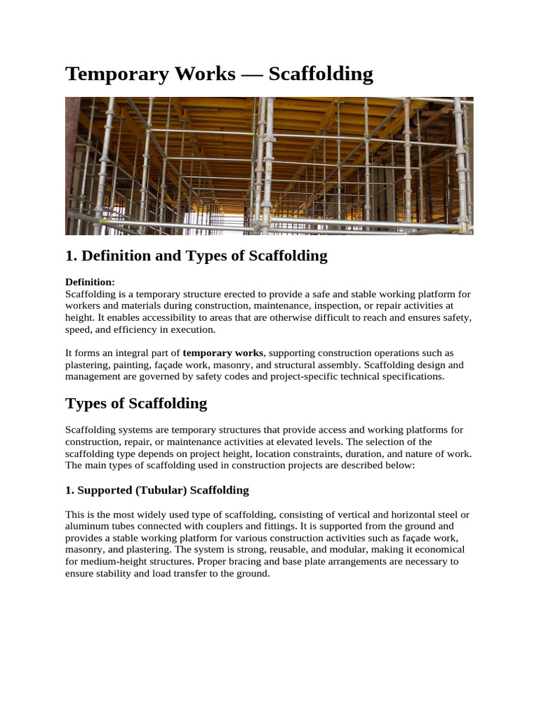 Temporary Works | PDF | Scaffolding