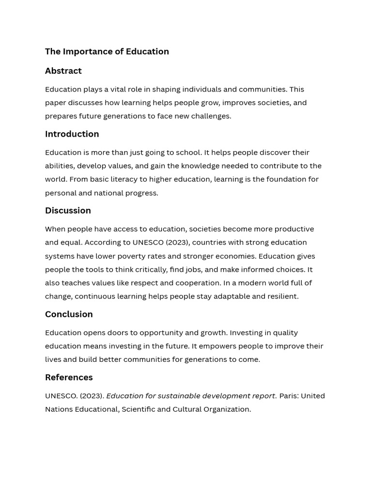 The Vital Role of Education in Society | PDF