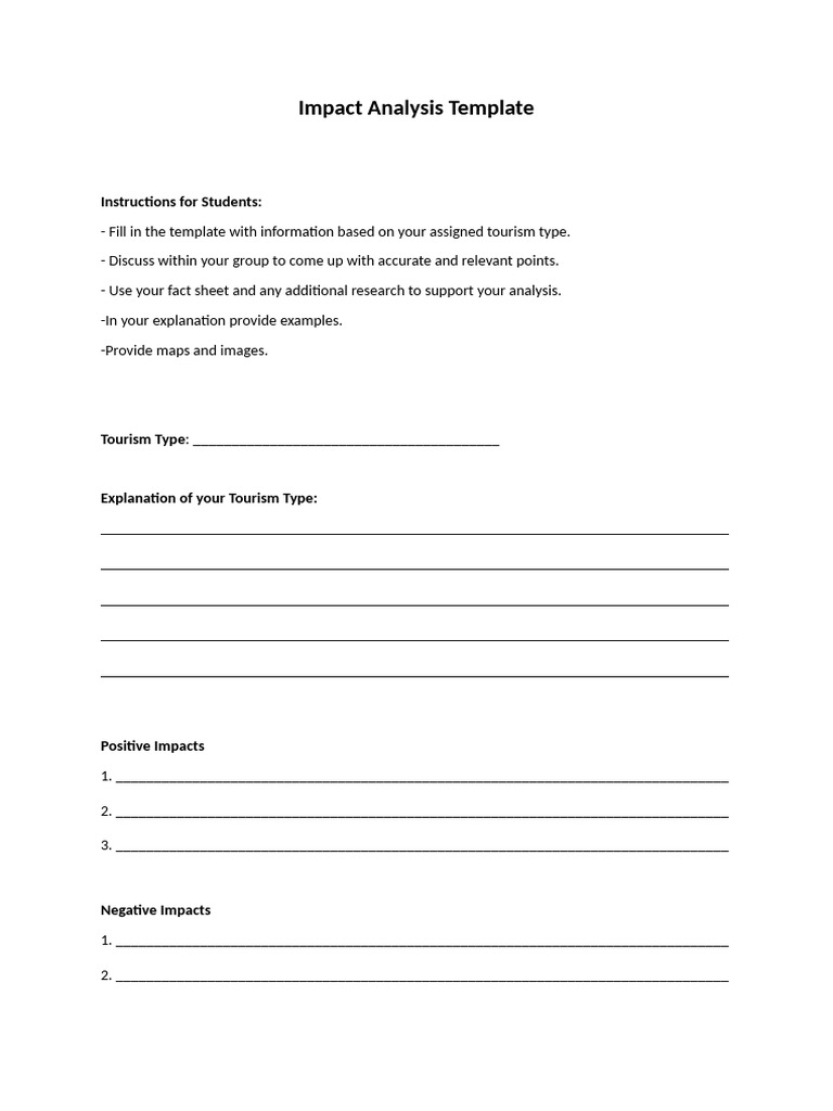 Tourism Impact Analysis Template | PDF