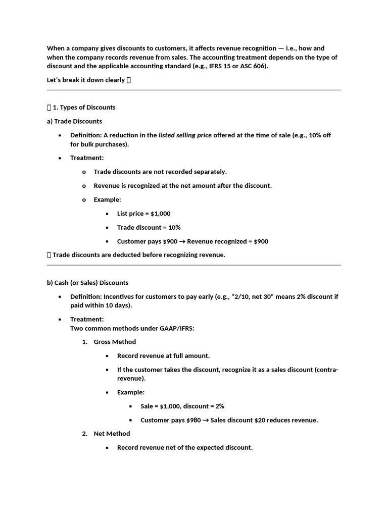 Recognizing Trade Discounts Under ASC 606 | PDF | Discounting | Revenue