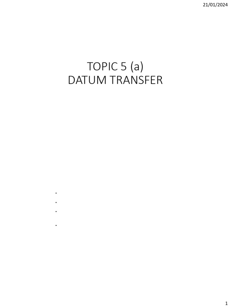 Datum Transfer for Tidal Observations | PDF | Navigation | Hydrology
