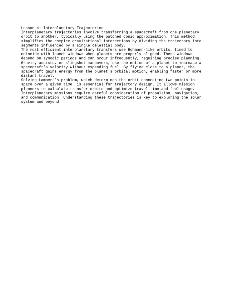 Orbital Dynamics - Lesson 4 | PDF
