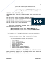 Instruções para formatação de monografia segundo ABNT