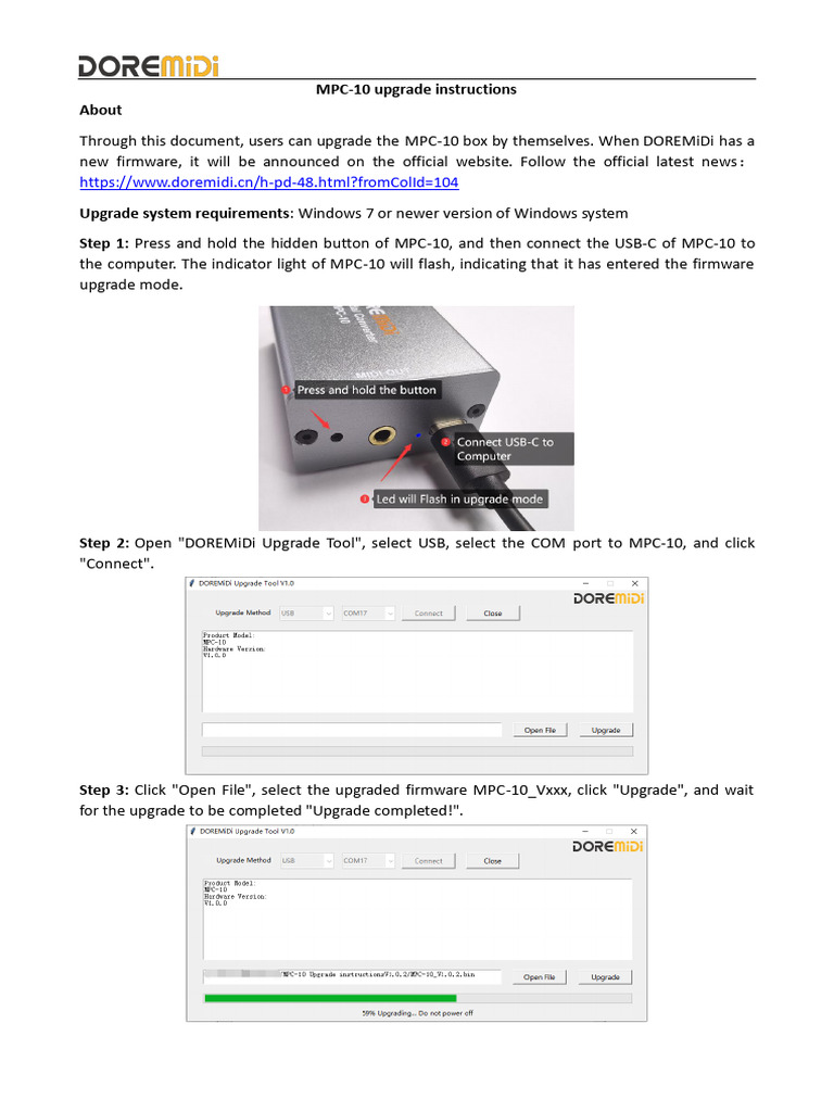 MPC-10 Firmware Upgrade Guide | PDF