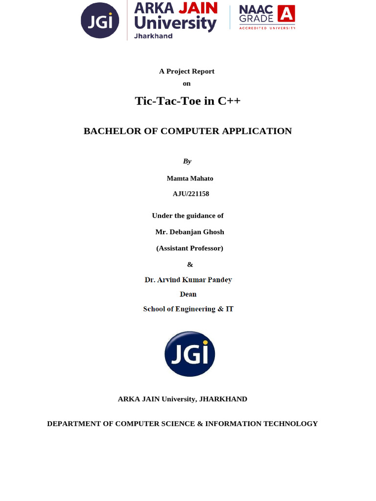 Tic Tac Toe Game Implementation in C++ | PDF | C++ | Control Flow