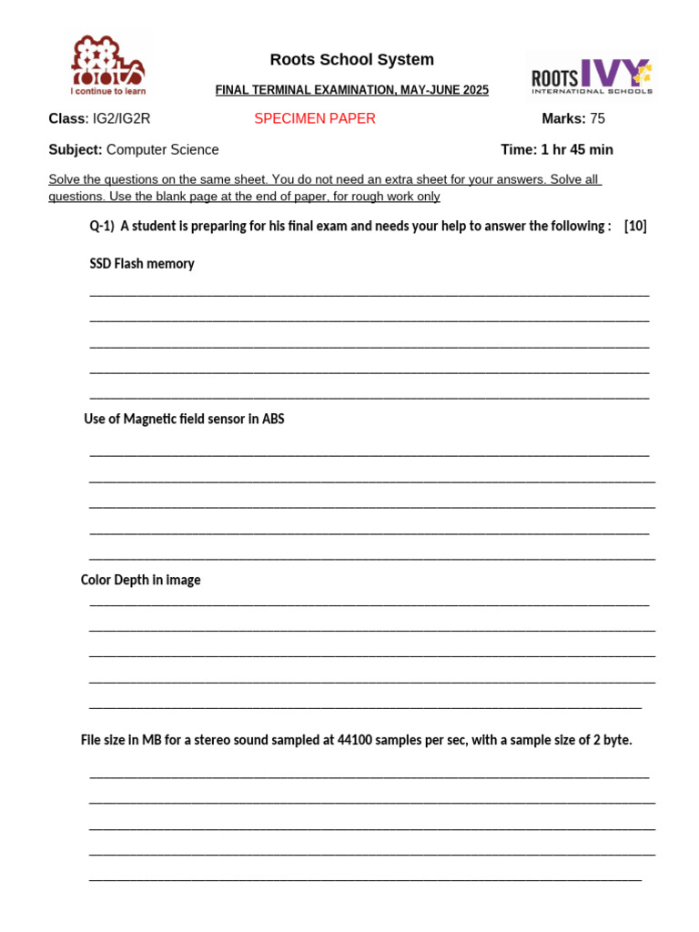 Computer Science Exam Paper IG2/IG2R | PDF | Computing | Computer ...