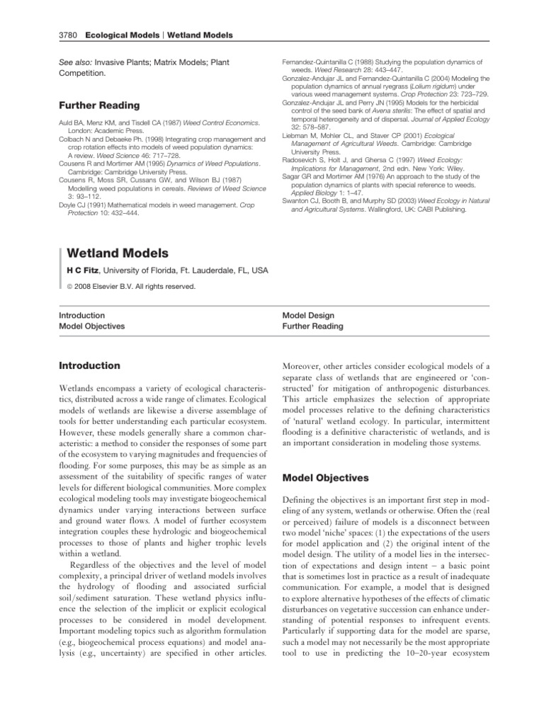 Wetland Ecological Modeling Techniques | PDF | Wetland | Ecology