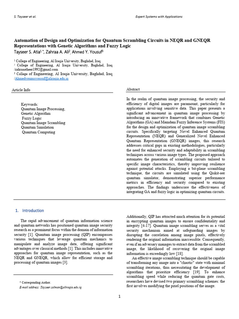 Paper 4 | PDF | Quantum Computing | Fuzzy Logic