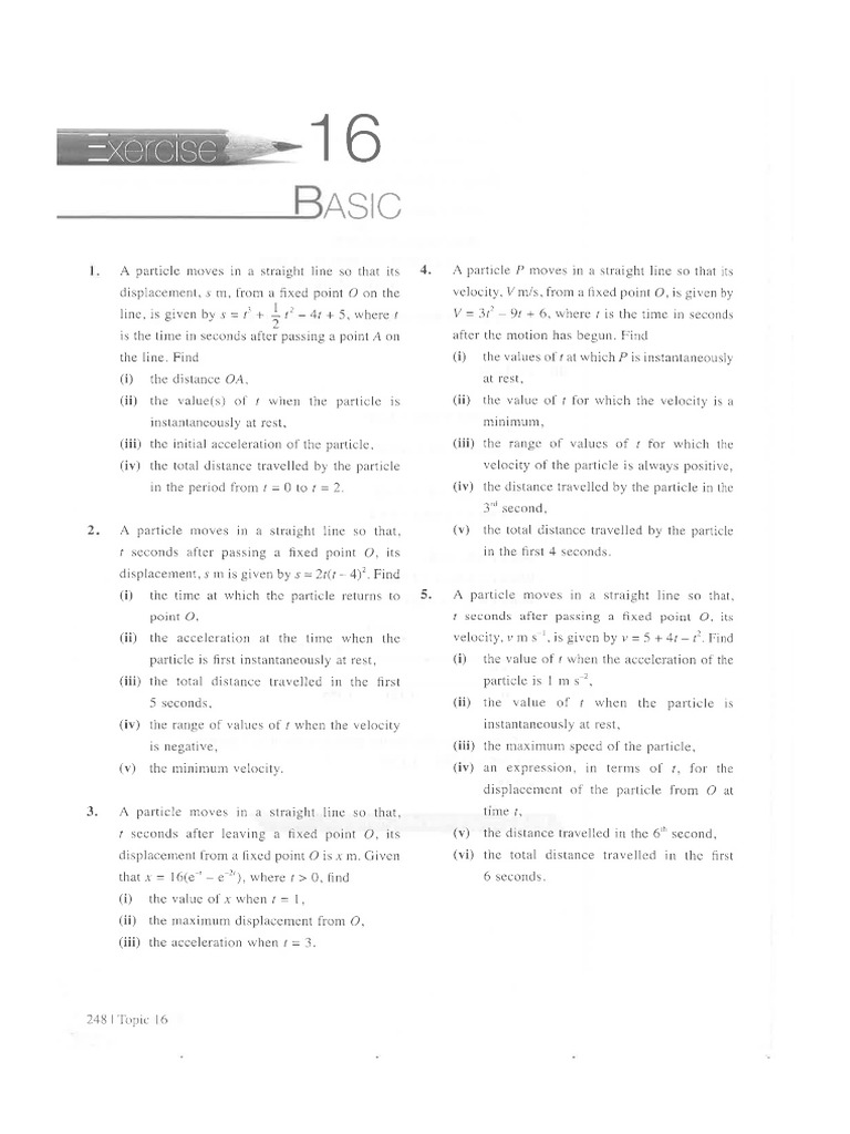 Exercise 16 Kinematics | PDF