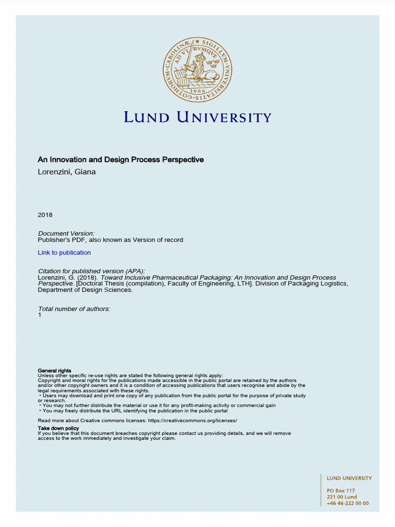 Inclusive Pharmaceutical Packaging Design | PDF | Thesis | Innovation