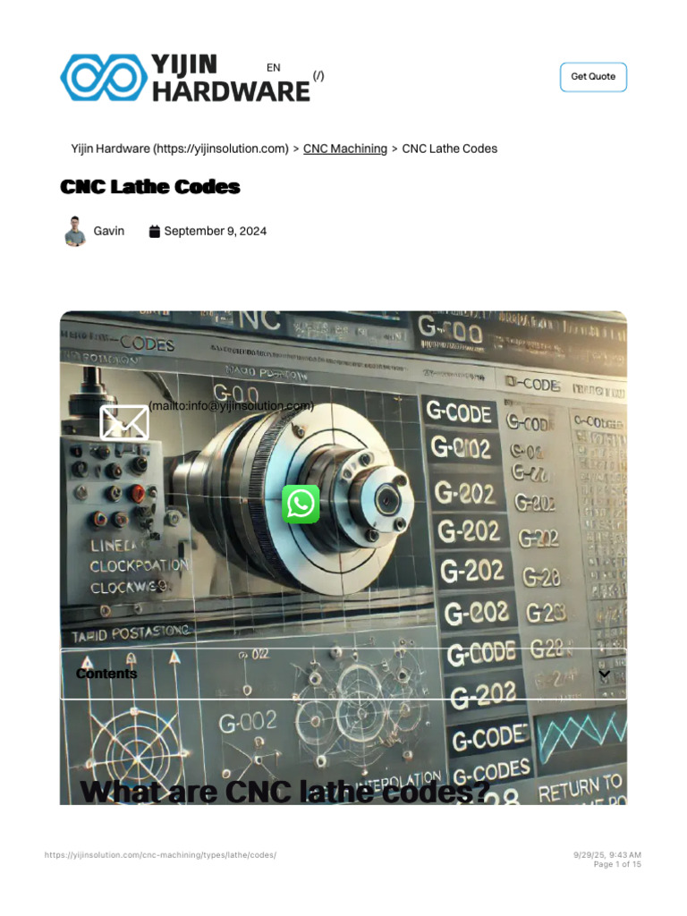 CNC Lathe G-Code and M-Code Guide | PDF | Tools | Metalworking