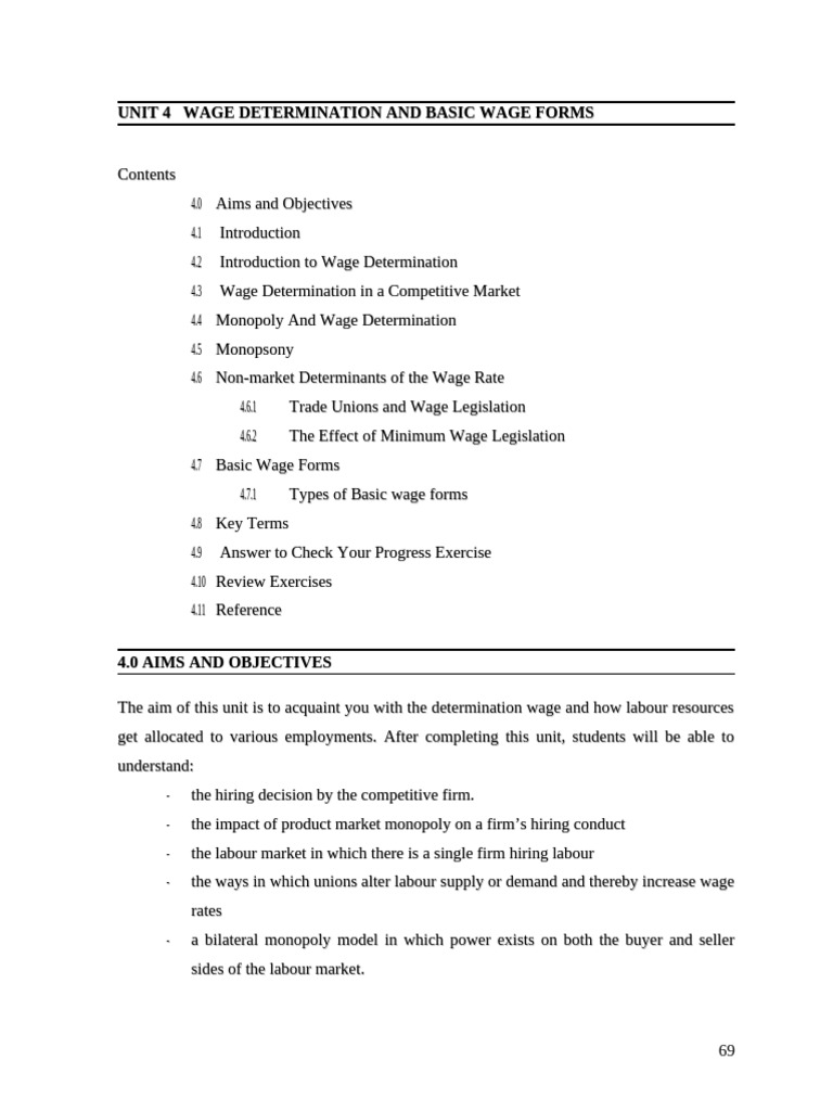 Wage Determination and Forms Explained | PDF | Labour Economics ...