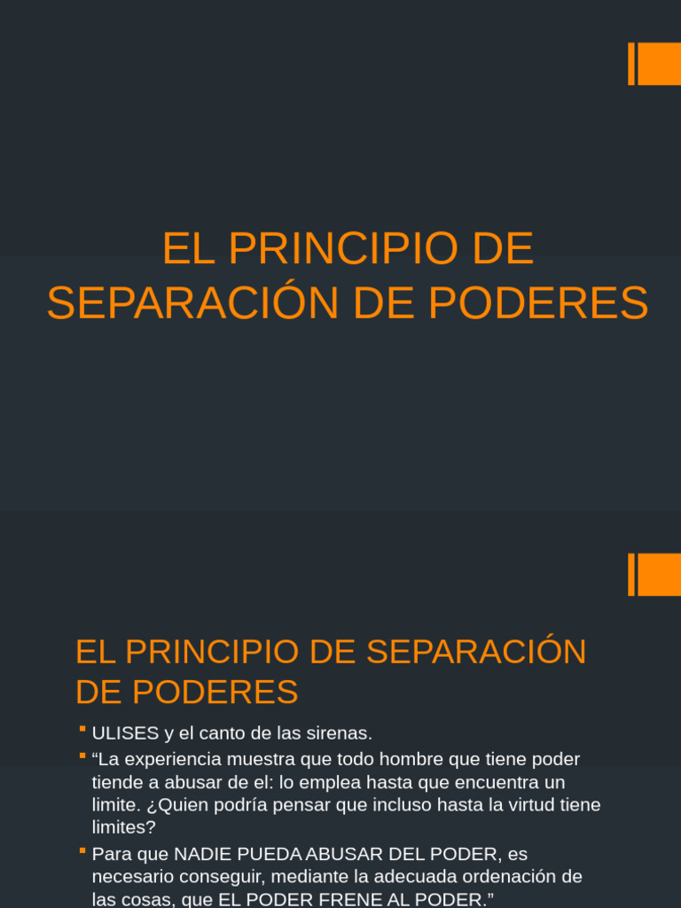 El Principio de Separación de Poderes | PDF