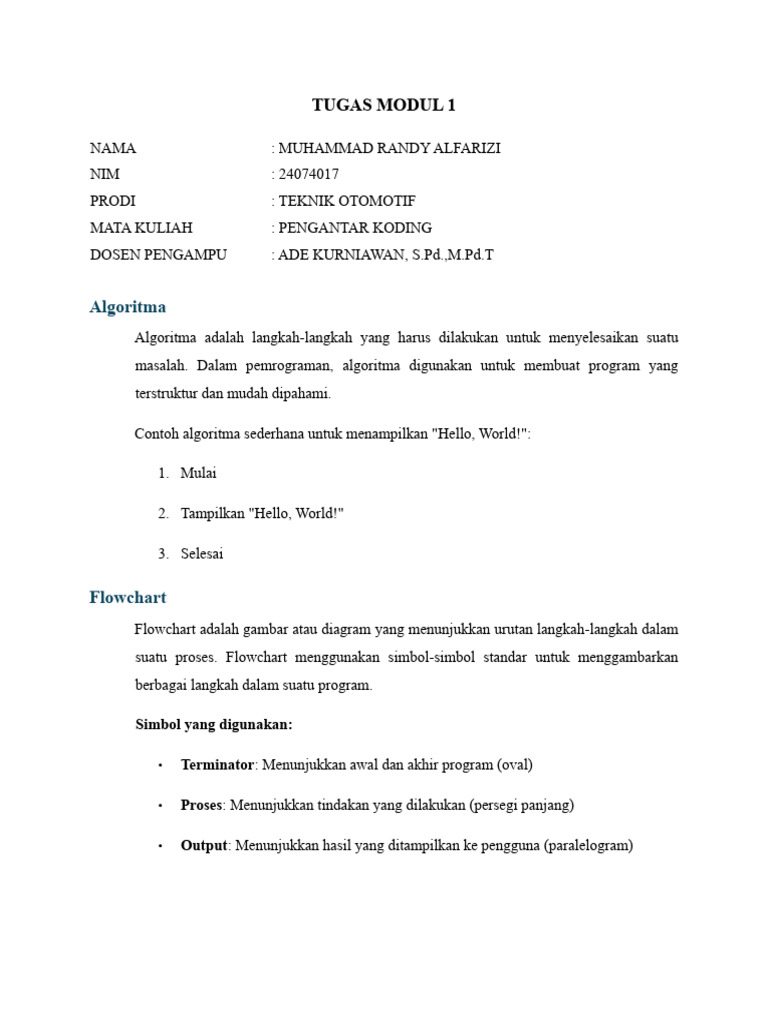 Lap Modul1 Muhammad Randy Alfarizi | PDF