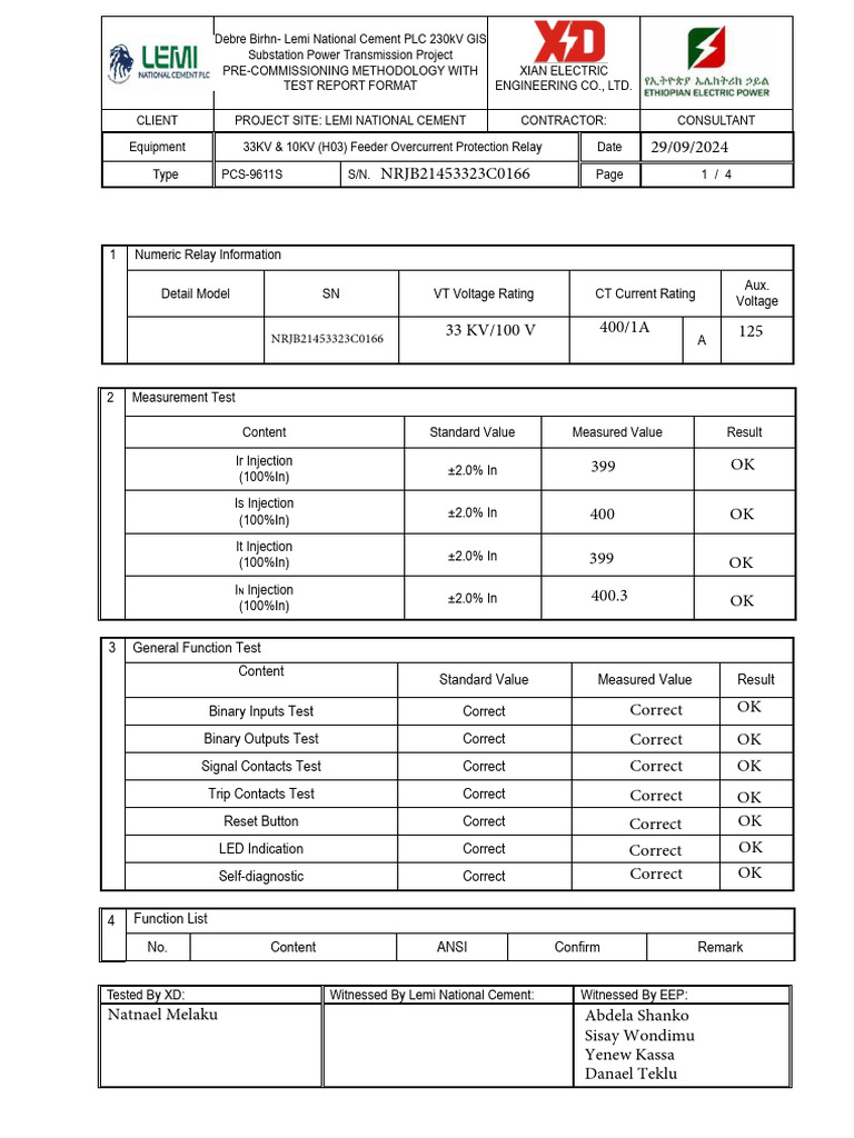 17 33KV & 10KV Feeder Overcurrent Protection Relay - H03 | PDF ...