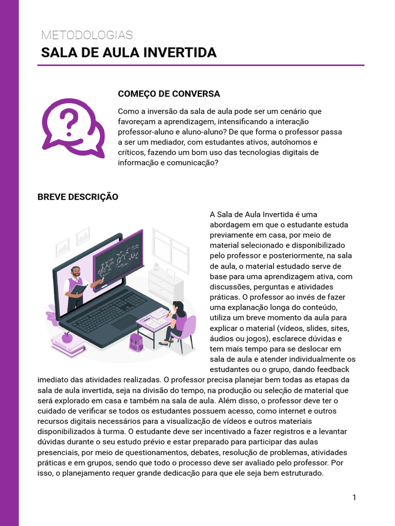 Sala de Aula Invertida: Metodologia Ativa | PDF | Lição | Aprendizado