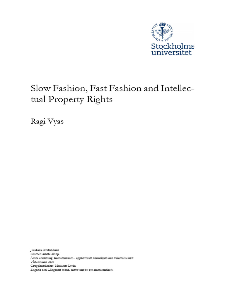 Intellectual Property in Fashion Industry | PDF | Fashion ...