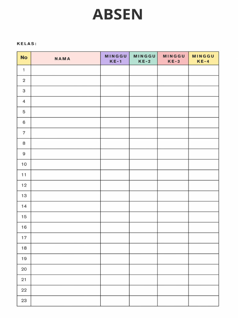 Absen Kelas 7 - 20250823 - 123942 - 0000 | PDF