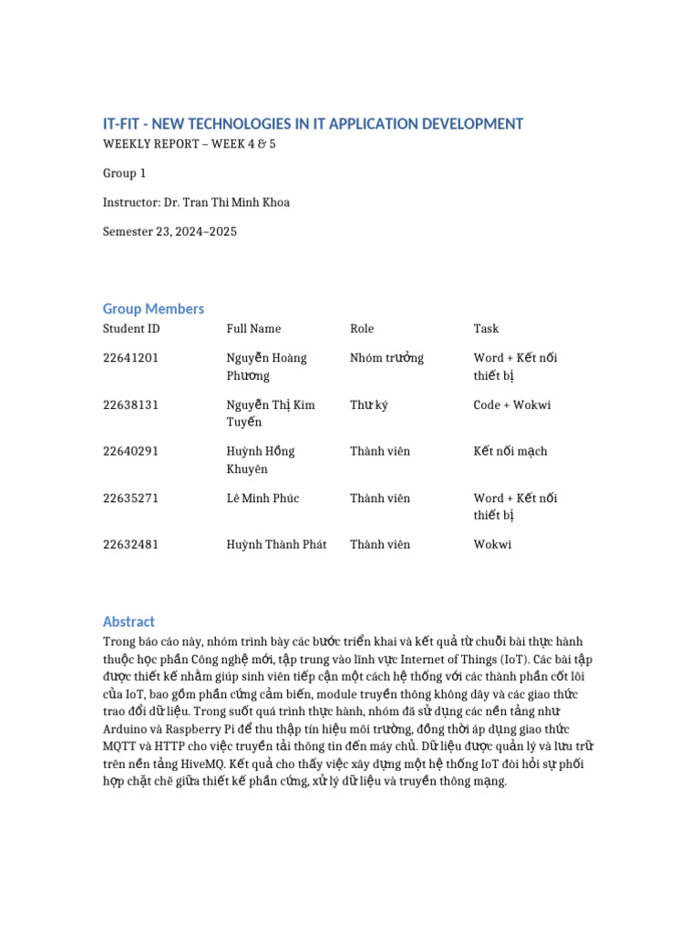 Weekly Report Week4 5 Group1 | PDF