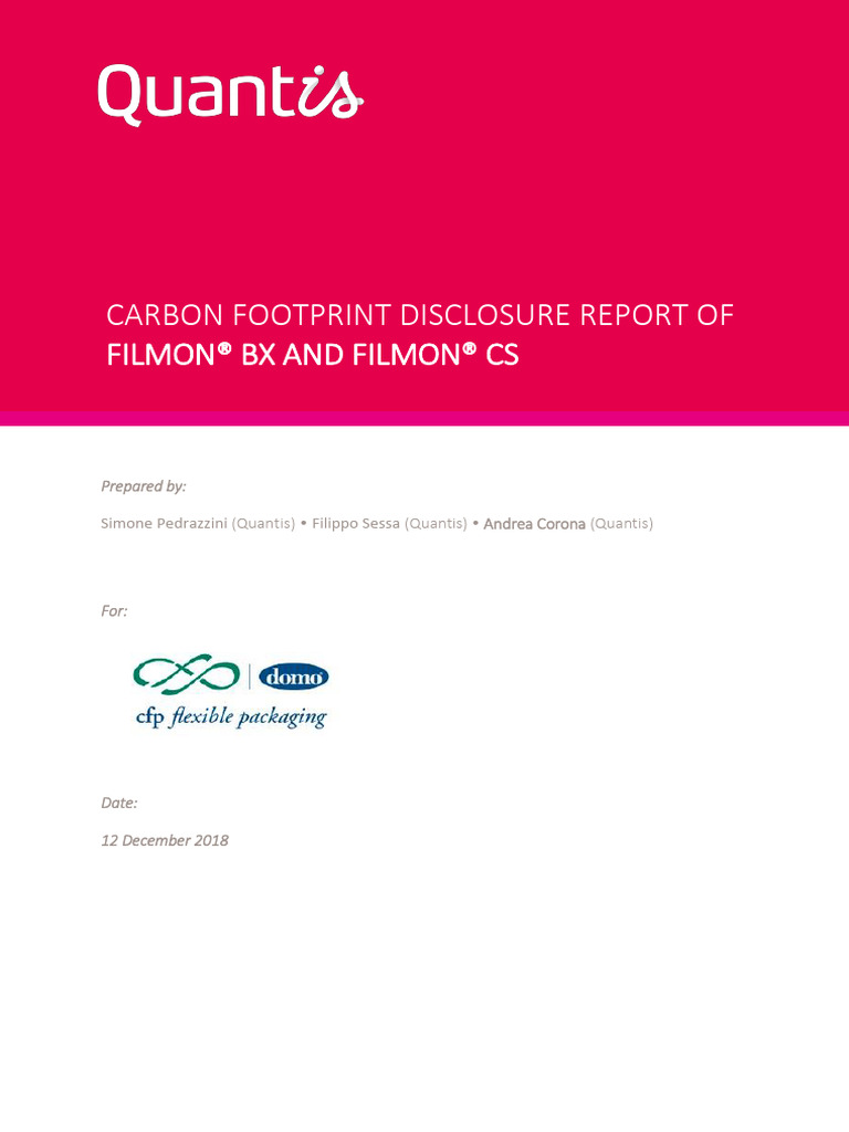 Carbon Footprint Report: FILMON® BX & CS | PDF | Life Cycle Assessment ...