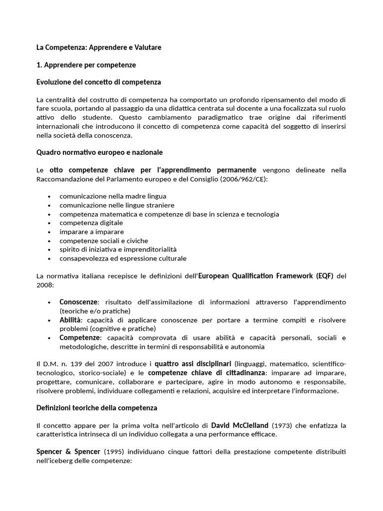 28 La Competenza - Apprendere e Valutare - Simulazione | PDF
