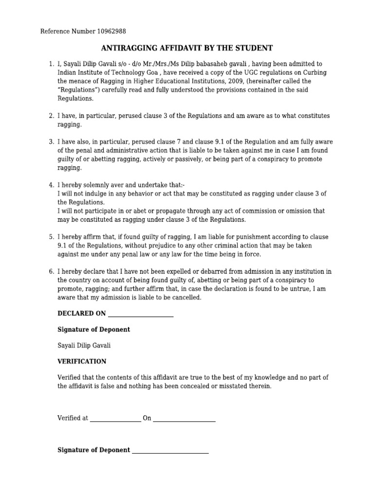 Anti Rag Iit Goa | PDF