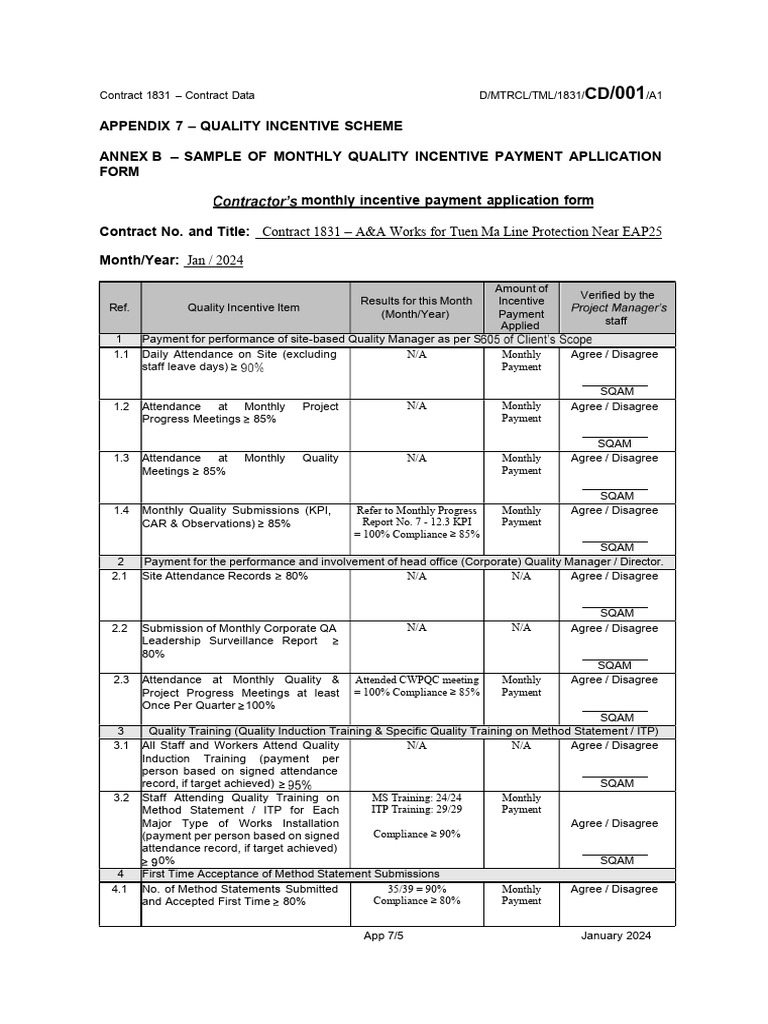 Monthly Quality Incentive Payment Form | PDF