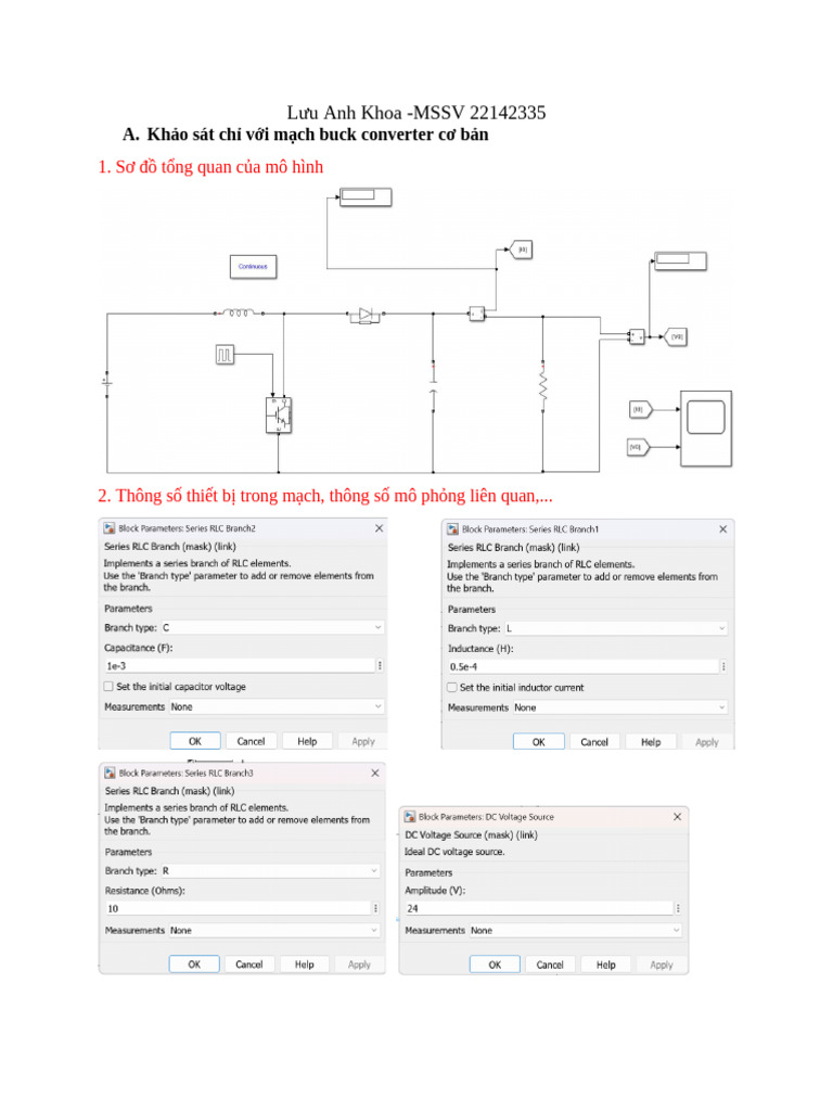 Khảo Sát Chỉ Với Mạch Buck Converter Cơ Bản | PDF