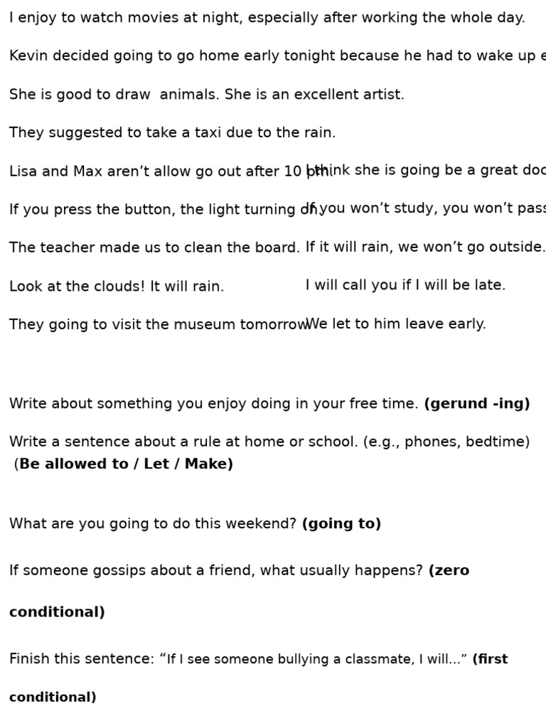 Free Time Activities and Conditional Sentences | PDF