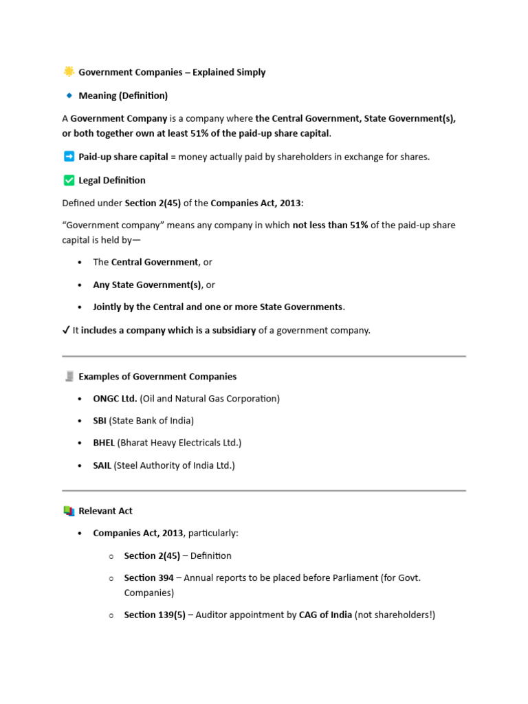 Understanding Government Companies Explained | PDF | Liquidation ...