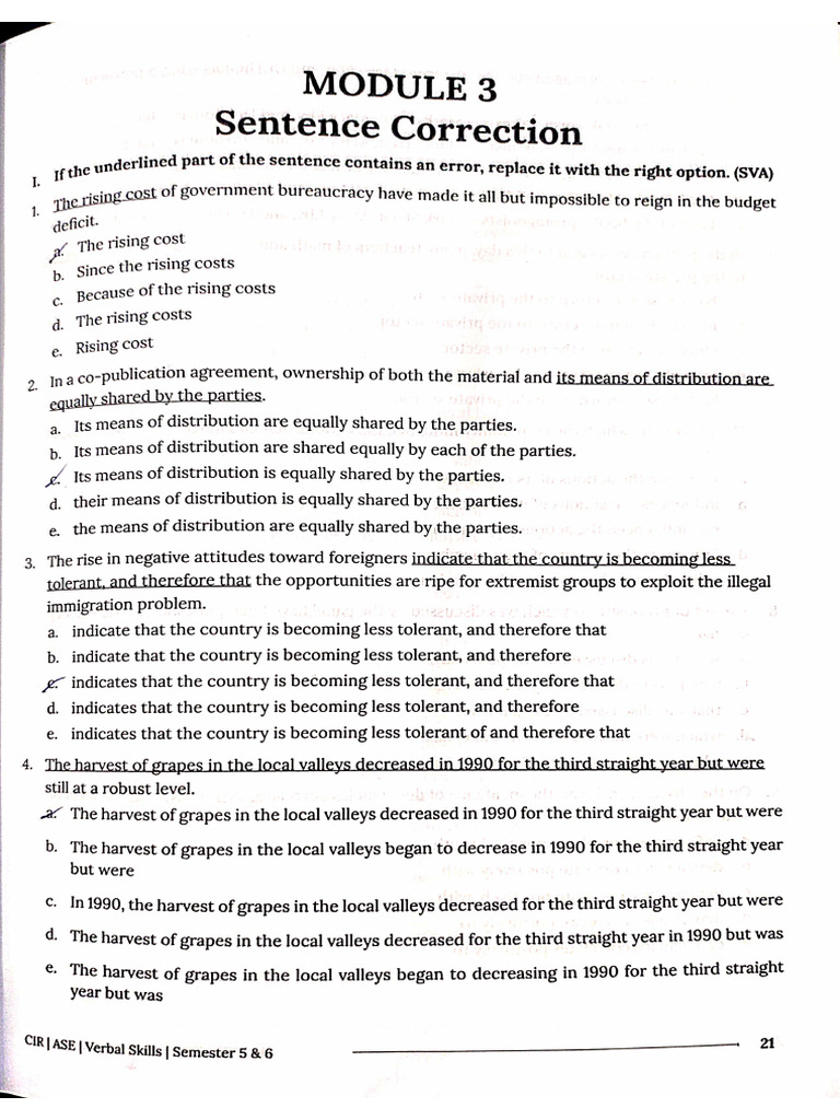 Sentence Correction | PDF
