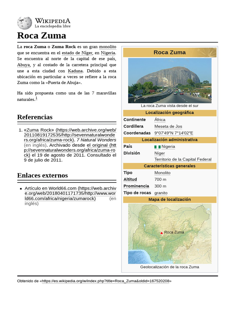 Roca Zuma: Monolito de Nigeria | PDF