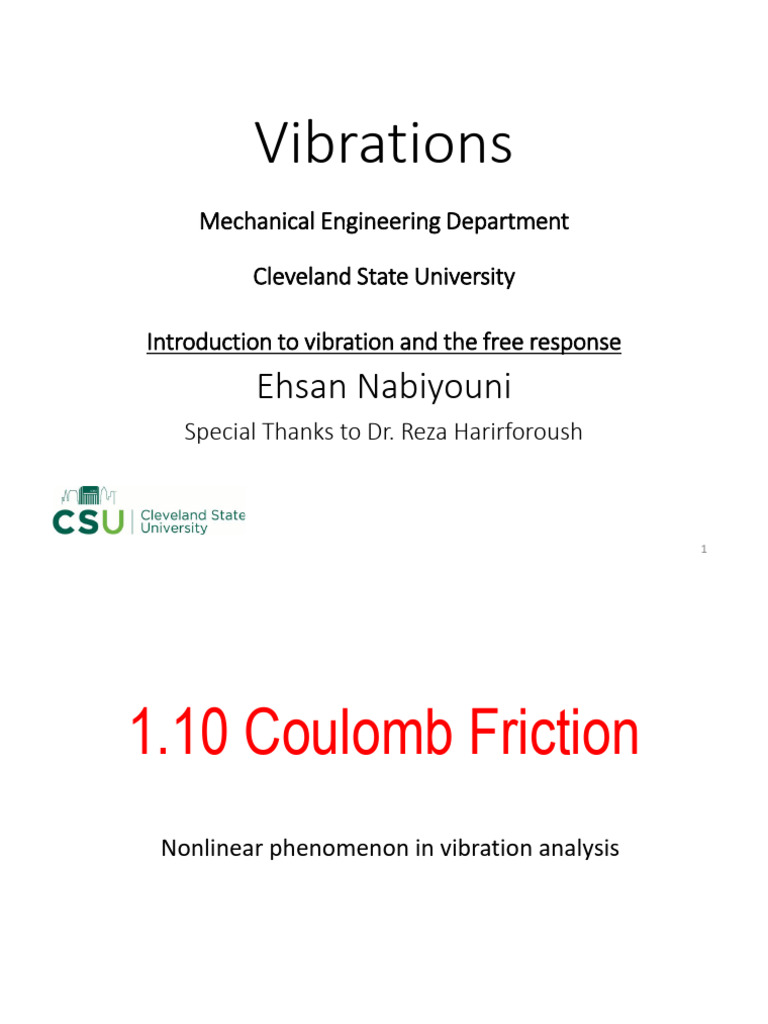 Introduction To Vibration and The Free Response (Continue) | PDF ...