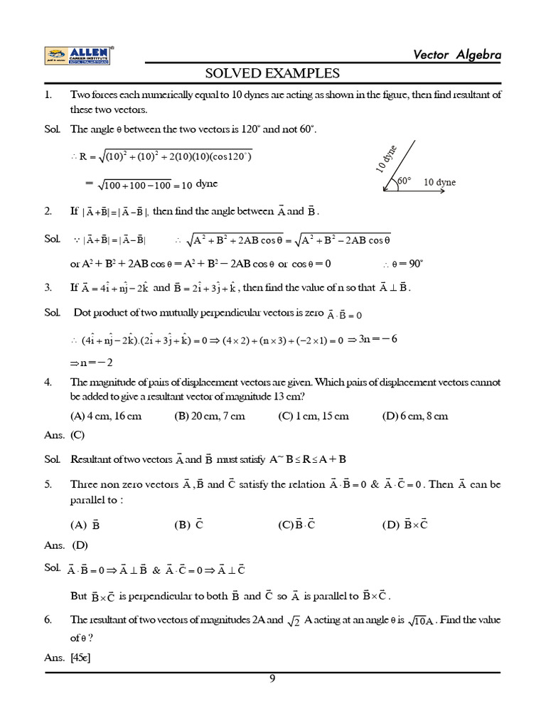 Vector Addition and Resultant Calculations | PDF | Euclidean Vector ...