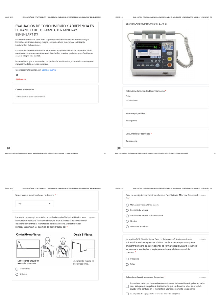 Evaluación del Desfibrilador Mindray D3 | PDF