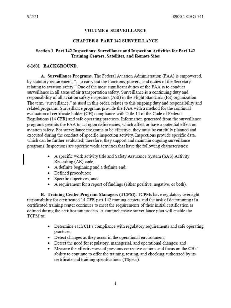 FAA Part 142 Surveillance Guidelines | PDF | Audit | Federal Aviation ...