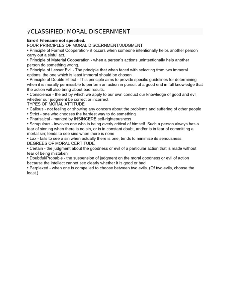 Classified Moral Discernment | PDF