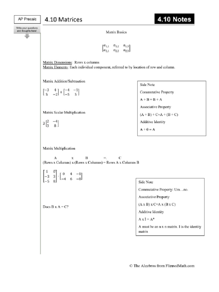 Day 32 - 4.10 Matrices | PDF