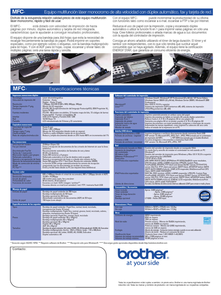 Brother MFC-8480DN | PDF | Fax | Impresora (Computación)
